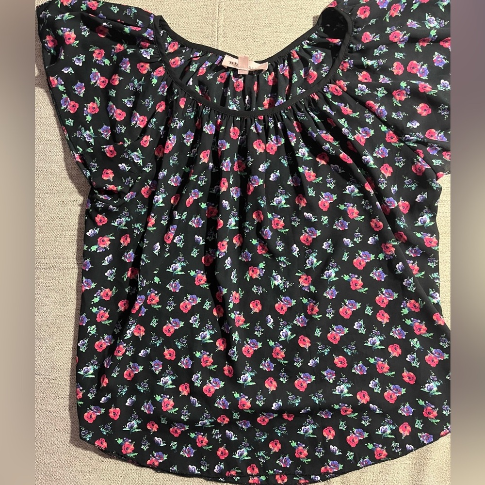 Floral Black Women's Top